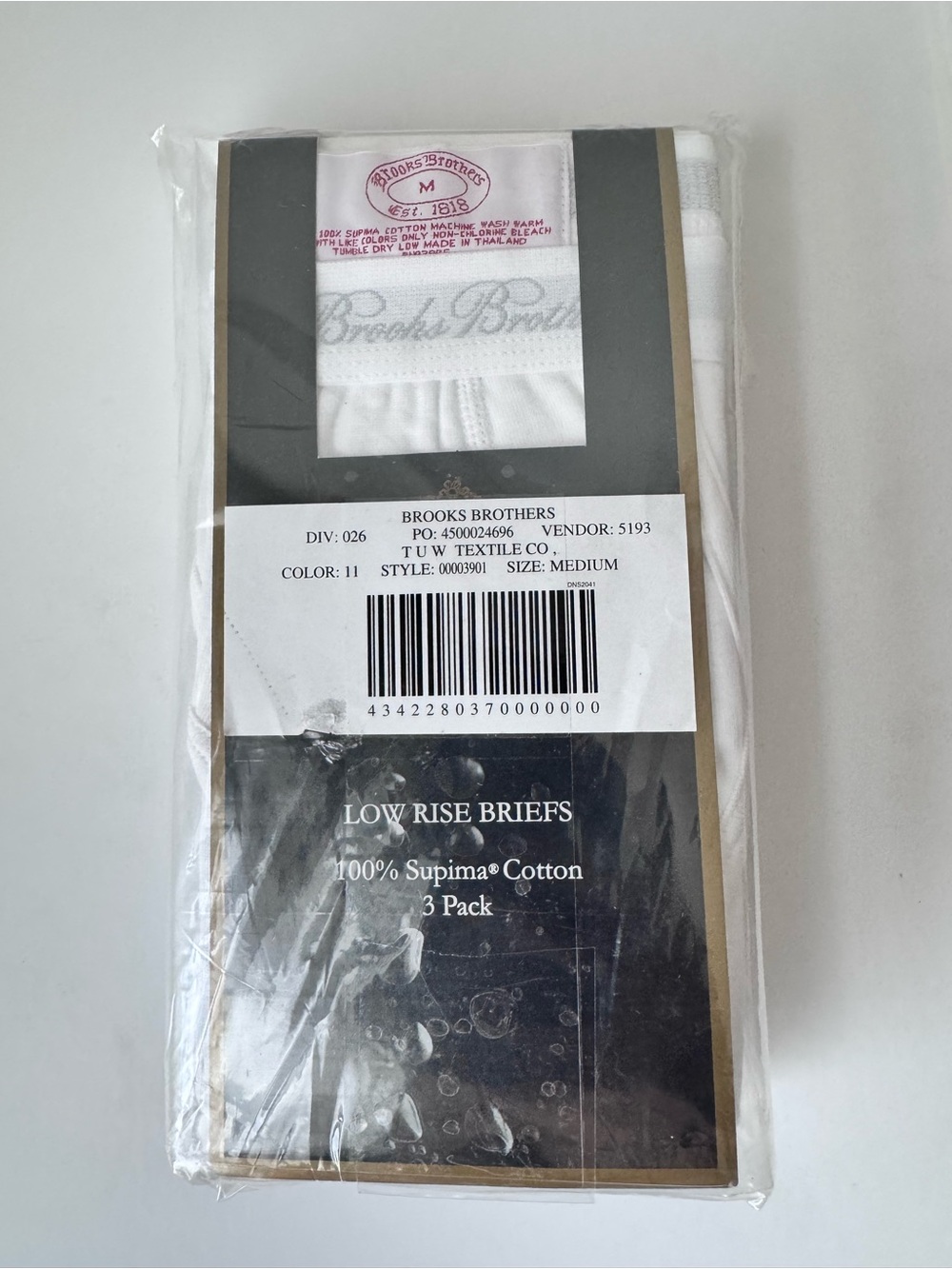 Brooks Brothers %100 Supima Low Rise briefs- 3 Pack